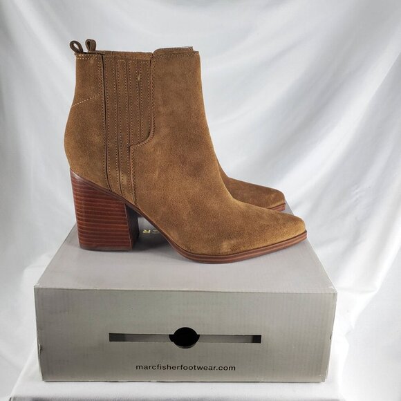 Marc Fisher Women's Dark Brown Bootie Matter Block Heel Pointed Toe Size 11 M - Picture 4 of 14
